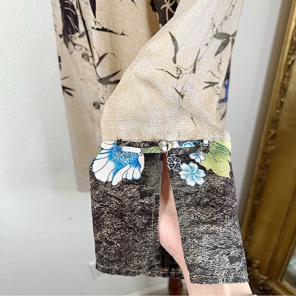Citron Santa Monica Silk Blouse Shirt Top in Floral Print Size Large - Picture 6 of 11